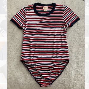 Red white + blue striped bodysuit